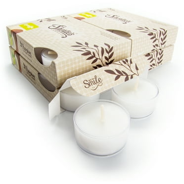 Coconut Lime Verbena Tealight Candles Bulk Pack - 24 White Premium Scented Tea Lights - Natural Oils - Shortie's Candle Company