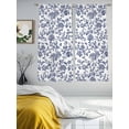 thumbnail image 4 of Sheer Curtains 72 Inches Long, Blue Flower Light Filtering Window Curtains for Living Room, Spring Leaf Vintage Farmhouse Boho Plant Rod Pocket Voile Sheer Curtain Drapes, 52"W x 72"L, 2 Panels, 4 of 8