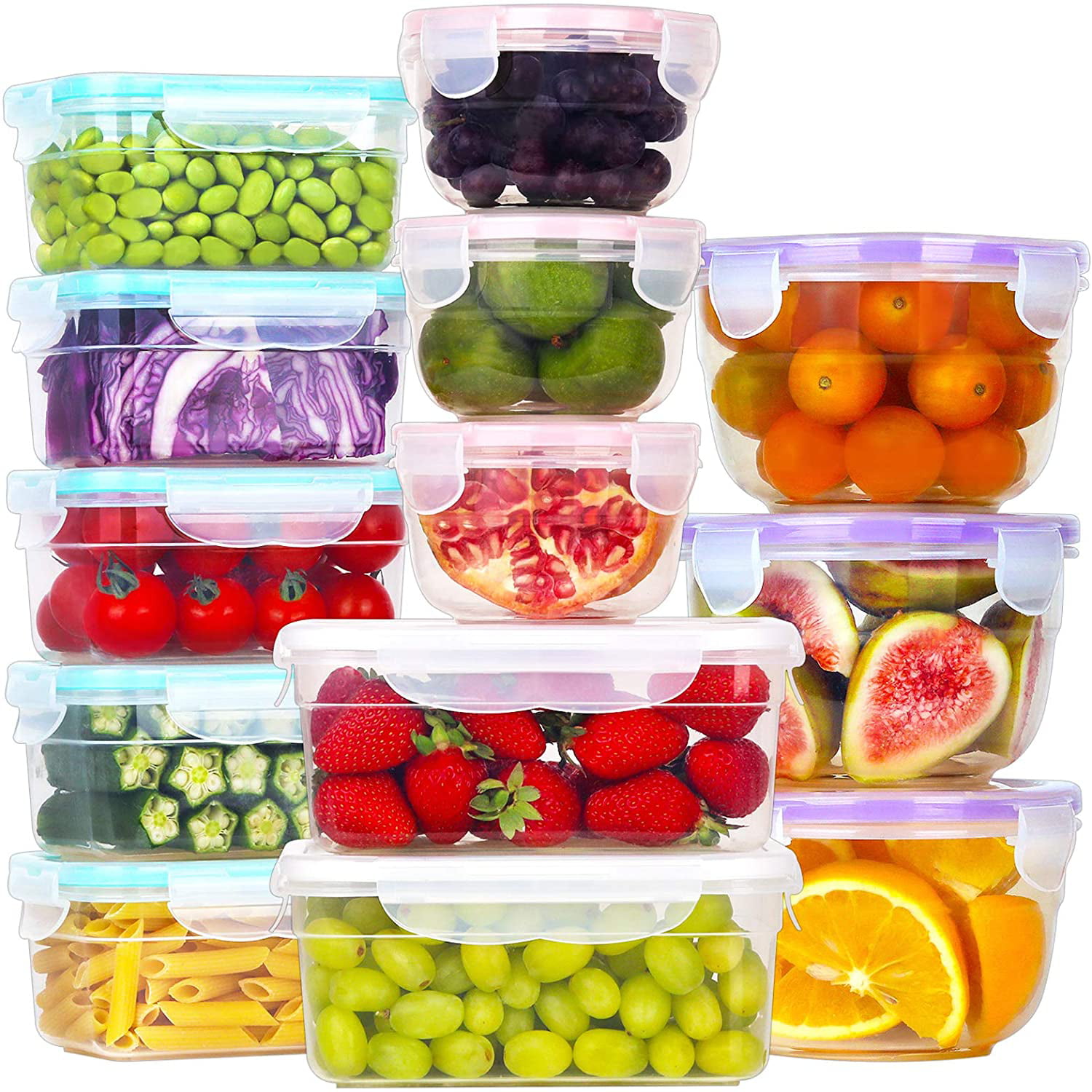 Food Container 2/3/5 Compartment Lunch Box Kitchen Food Store Plastic Container 