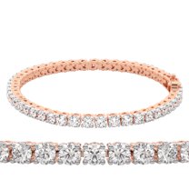 Diamond Tennis Bracelet | 15 Carat IGI Certified Lab Grown Diamond Bracelet Line 7" | 14K in Rose Gold | Darcy Round Tennis Bracelet | FG-VS1-VS2 Quality | Friendly Diamonds