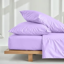 PRATYUX King 4-PC Organic Cotton Bed Sheet Set 700-Thread Count 100% Long Staple Cotton, 30 inch Deep Pockets [1 Flat, 1 Fitted Sheet, 2 Pillowcases] - Lilac