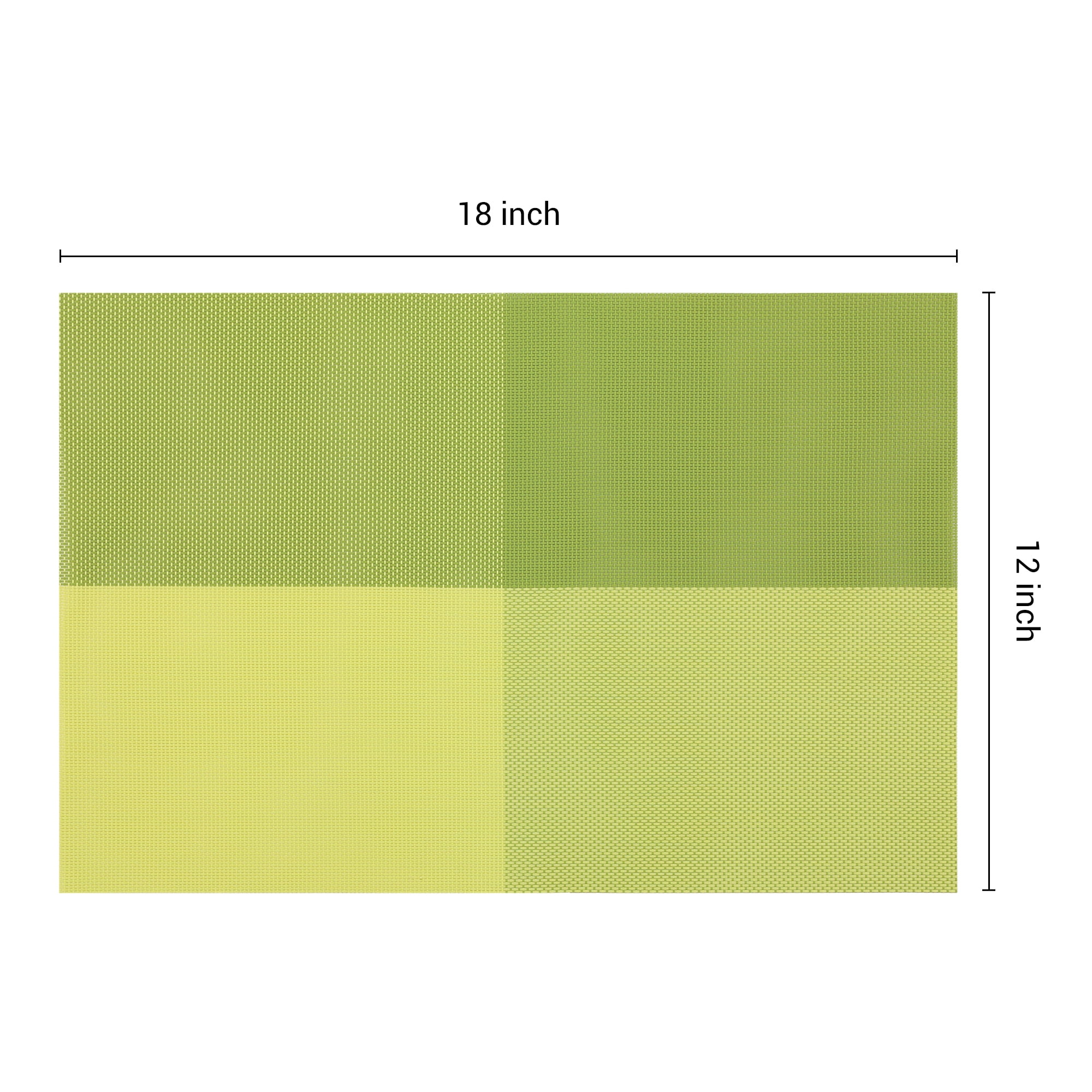 Unique Bargains Placemats for Kitchen Table Heat Resistant Table Placemats Green