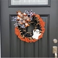 thumbnail image 5 of Halloween Decorations Halloween Boo Ghost Wreath, Burlap Wreath with Bows for Front Door, Farmhouse Favors Trick Of Treat Props, Halloween Party Supplies Window Wall Decor, 5 of 9