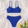 thumbnail image 3 of GYRATEDREAM Girl's 2 Piece Bikini Swimsuit Solid Spaghetti Strap Bathing Suits 8-14T, 3 of 6
