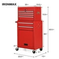 thumbnail image 2 of Costway 2 in 1 Rolling Cabinet Storage Chest Box Organizer w/ 6 Drawers Red, 2 of 9