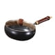 thumbnail image 2 of Sartén wok de 9,45" con mango de madera sin revestimiento, multiusos para saltear tapa de vidrio, 2 of 9