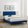 thumbnail image 2 of Platform Bed Frame, Full Size, Velvet, Blue Navy, Modern Contemporary Urban Design, Bedroom Master Guest Suite, 2 of 10