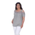 thumbnail image 2 of White Mark Women's Plus Size Bexley Lace Cold Shoulder Tunic Top, 2 of 4