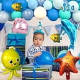 thumbnail image 3 of MMTX Under The Sea Birthday Party Decorations, Blue Ocean Animals Theme Party Supplies with Dolphin Octopus Starfish Shell Foil Balloon for Boy Baby Shower, 3 of 13