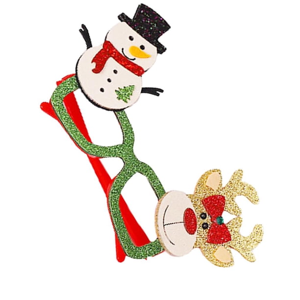 Bewildely Gafas de Navidad Decoraciones para fiestas Juguetes para niños adultos Papá Noel Muñeco de nieve Cuernos Gafas Navidad Decoración Vacaciones Kits de decoración para fiestas 4# Bewildely HA000270-04B