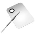 thumbnail image 3 of 3X Professional Makeup Palette Tray Mixed Make Up Stainless Steel Liquid Foundation Palette Watercolor Art Makeup Tools, 3 of 5