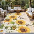thumbnail image 2 of Yellow Sunflowers Outdoor Rug for Patio/Deck/Porch, Non-Slip Large Area Rug 4 x 6 Ft, Country Farm Butterfly Flower Light Beige Indoor Outdoor Rugs Washable Area Rugs, Camping Rug Carpet Runner, 2 of 8