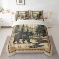 thumbnail image 2 of Homewish Woodland Wildlife Bear Twin Bedding Sets 7-Piece for Boys Girls,Vintage Retro Aesthetic Bedding Comforter Set Microfiber,Jungle Animal Breathable Sheet Sets,Lightweight Room Decor, 2 of 8