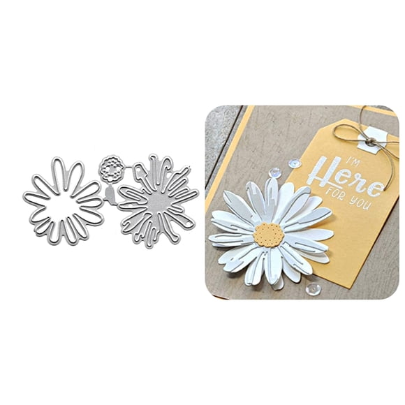 Matriz de corte DIY para scrapbooking, flor margarita artística, 1 pieza