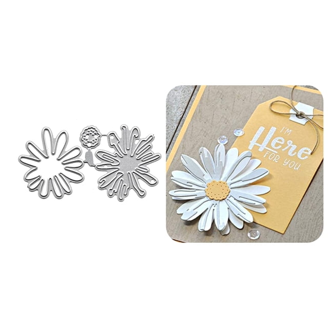Matriz de corte DIY para scrapbooking, flor margarita artística, 1 pieza