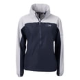 thumbnail image 2 of Women's Cutter & Buck College Navy Seattle Seahawks Charter Eco Recycled Half-Zip Hoodie Anorak Jacket, 2 of 3