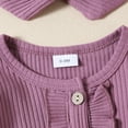 thumbnail image 5 of Ruyang Baby Girls Ruffle Bodysuit with Bowknot Headband Fall Winter Long Sleeve Bodysuits Button Down Footless Romper, 5 of 9