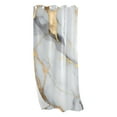 thumbnail image 5 of White Gold Black Marble Blackout Curtains W82 x L42 1 Panel Window Curtain for Bedroom Living Room, 5 of 7