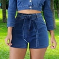 thumbnail image 2 of Gubotare Jean Shorts for Women Denim Women's Casual Ripped Denim Shorts High Rise Distressed Rolled Hem Jeans Shorts (Light Blue,Size M), 2 of 7