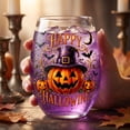 thumbnail image 5 of Halloween Artisan Glassware Collection, Multi-Motif Dual Layer 2D & 3D Halloween Glass Cup, Ghost Black Cat Pumpkin Spider Raised Texture, Versatile Clear Glass for Daily Drinks & Home Decor (AD), 5 of 6