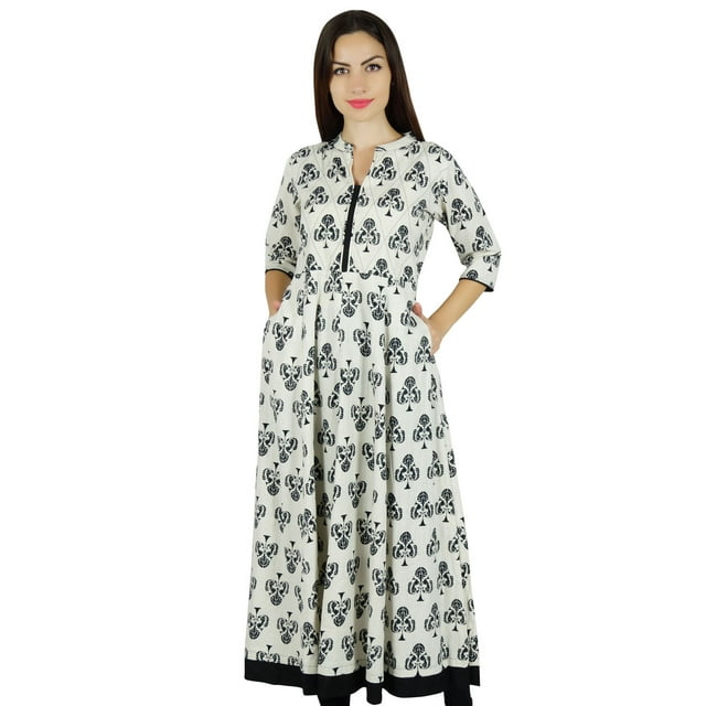 Bimba Kurti Anarkali Longue Évasée pour Femmes avec Poches Blouse de Designer