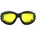 thumbnail image 2 of Birdz Eyewear Bald Eagle Padded Motorcycle Riding Safety Goggles Black Frame w/ Yellow Lens Supreme for Dirt Bikes ATV & Skydiving, 2 of 6