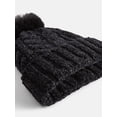 thumbnail image 3 of MNYC Women's 2 PC Cable Knit Chenille Beanie w/ Matching Gloves, Black, 3 of 4