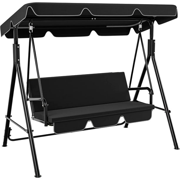 DWVO 3Seat Porch Swing Outdoor Heavy Duty Patio Swing Chair with Stand