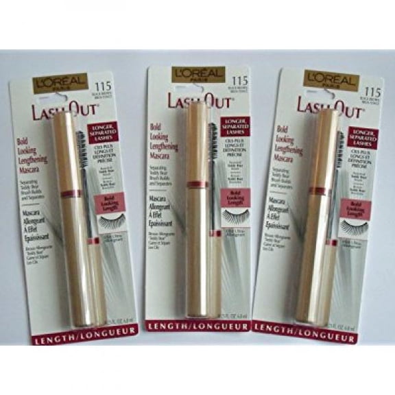 Lot of 3 L'Oreal Lash Out Black Brown Mascara #115