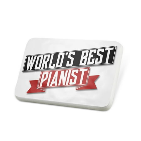 Porcelein Pin Worlds Best Pianist Lapel Badge –