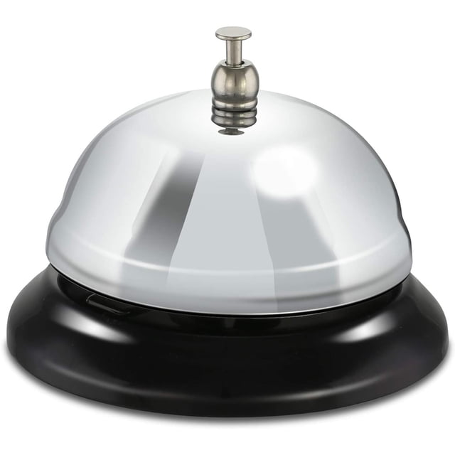 Service Bell, Call Bell, Desk Bell, Bellhop Bell, 3.3 inches Diameter, Pleasant Sound, Durable, Anti-Rust