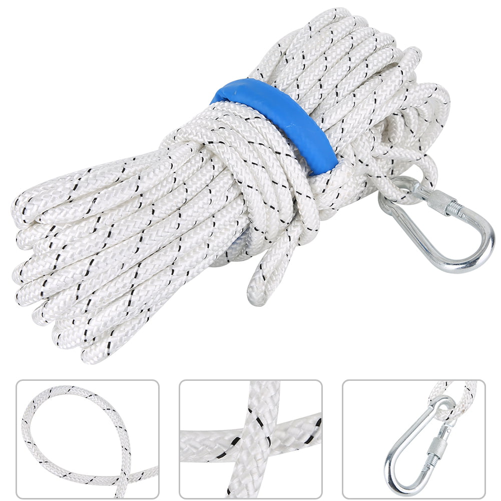 Outdoor Rock Climbing Safety Rope 10mm 2697lb Life-saving Fire Rescuing White 