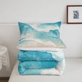 thumbnail image 5 of jejeloiu Ocean Wave Full Size Comforter Sets,Beach Sand Bedding Comforter Set For Boys,Blue Beige,Reversible,3 Pieces,1 Comforter and 2 Pillowcases, 5 of 7