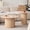 Natural Wood Grain, variant on Round Nesting Coffee Tables Set of 2, Boho Wood Circle Side Table Fluted Drum, Farmhouse End Table for Living Room Bedroom, Apartment(Natural)