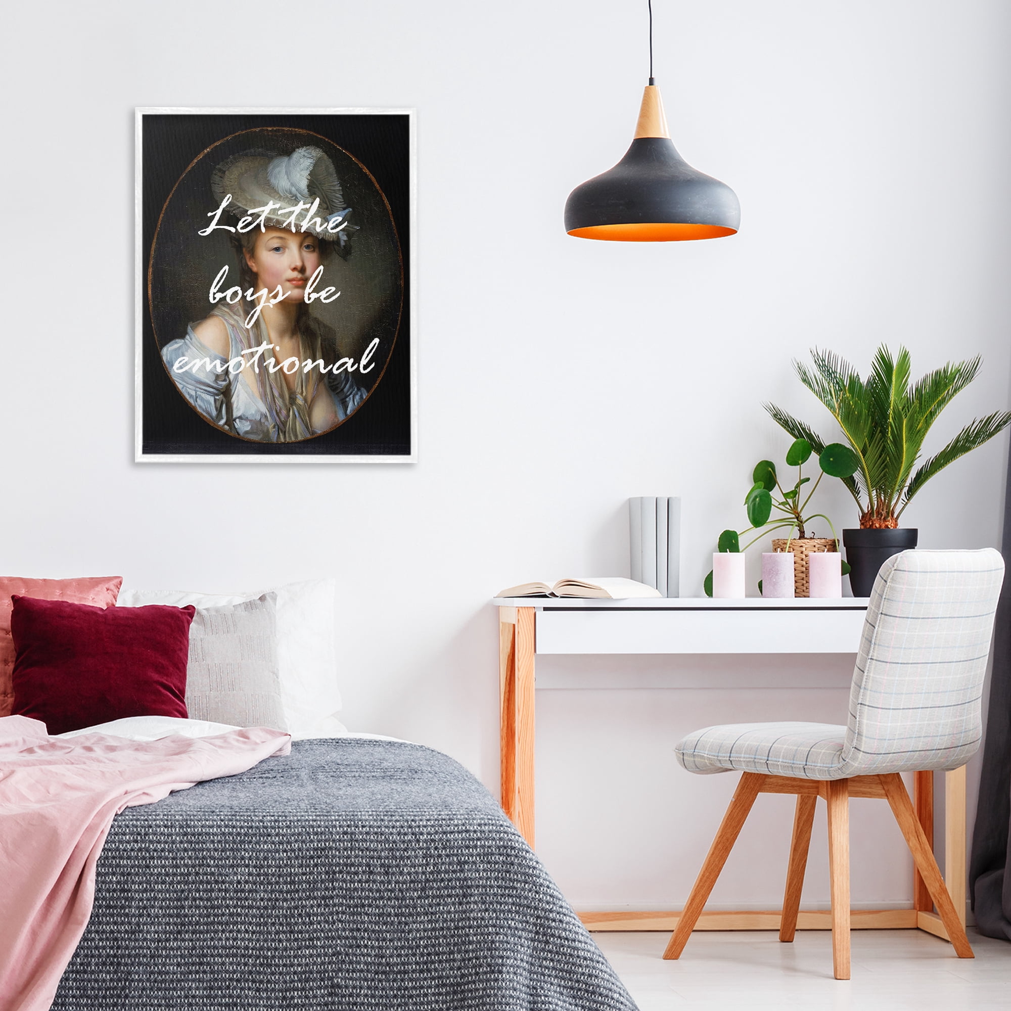 Stupell Industries Let The Boys Be Emotional White Framed Giclee Art, design by Tina LeCour