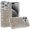 Silver, variant on For iPhone 15 Pro Charming Hearts Bling Diamonds Stones Chrome Hybrid Case - Silver
