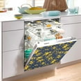 thumbnail image 6 of Dishwasher Magnet Cover Magnetic Fridge Door Cover Home Kitchen Decor Dark Blue Yellow Splashes 23"x 26", 6 of 6