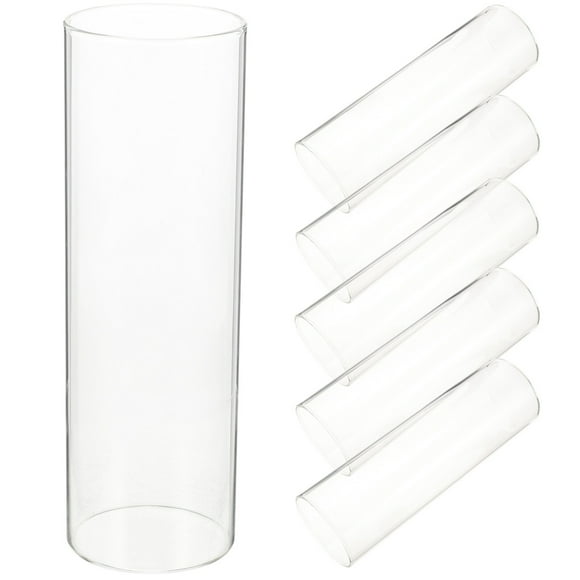 6pcs Cylinder Glass Vase for DIY Simple Transparent Design with Rounded Corners and Smooth Edges