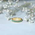 thumbnail image 6 of Rosec Jewels Lab Grown Emerald Wedding Band - Emerald Eternity Ring with Moissanite - AAAA Quality, 10K Yellow Gold, US 8.50, 6 of 8