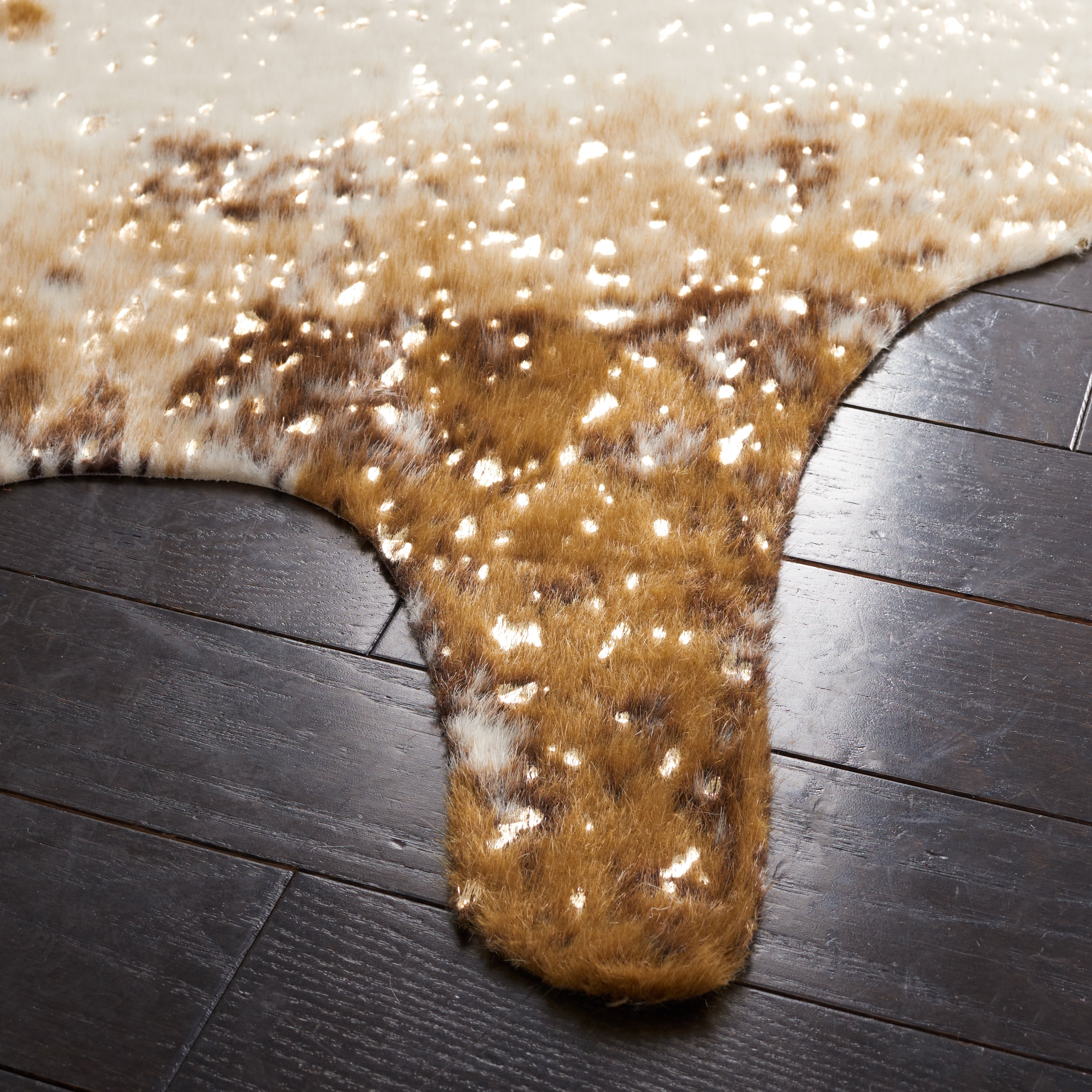 Safavieh Faux Cow Hide Dalia Novelty Area Rug, Beige/Dark Brown, 6' x 8'
