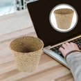 thumbnail image 2 of Woven Waste Basket Natural Straw Garbage Can Woven Basket Living Room Trash Basket, 2 of 4
