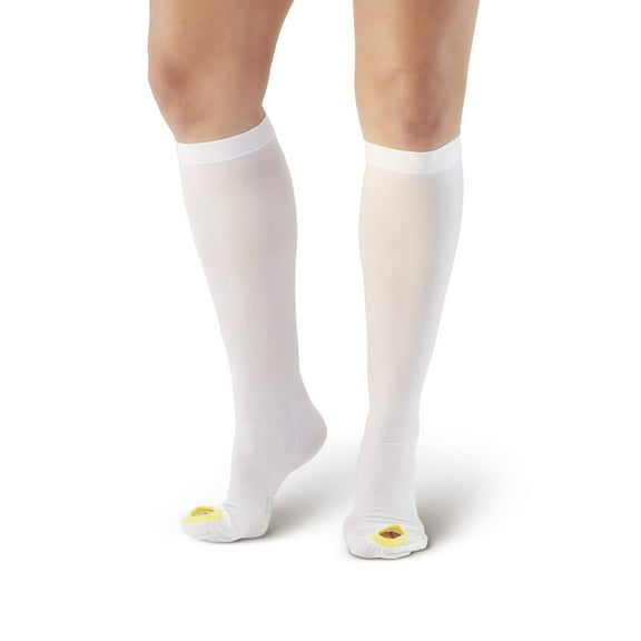 Ames Walker AW Style 400 Anti-Embolism Inspection Toe Knee High Compression Stockings 18 mmHg White Medium