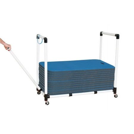 Sportime Durable Exercise Mat Cart, Holds Up to 48 Mats, White, 24" x 52" x 42"