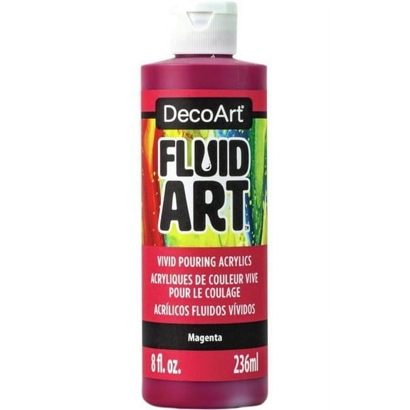 DecoArt Fluid Art Ready-To-Pour Acrylic - Magenta, 8 oz Bottle