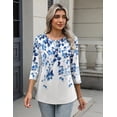 thumbnail image 5 of Zeagoo Womens Spring Tops 3/4 Sleeve Crew Neck T-Shirts Summer Business Dressy Work Blouses Vacation Tops, 5 of 6