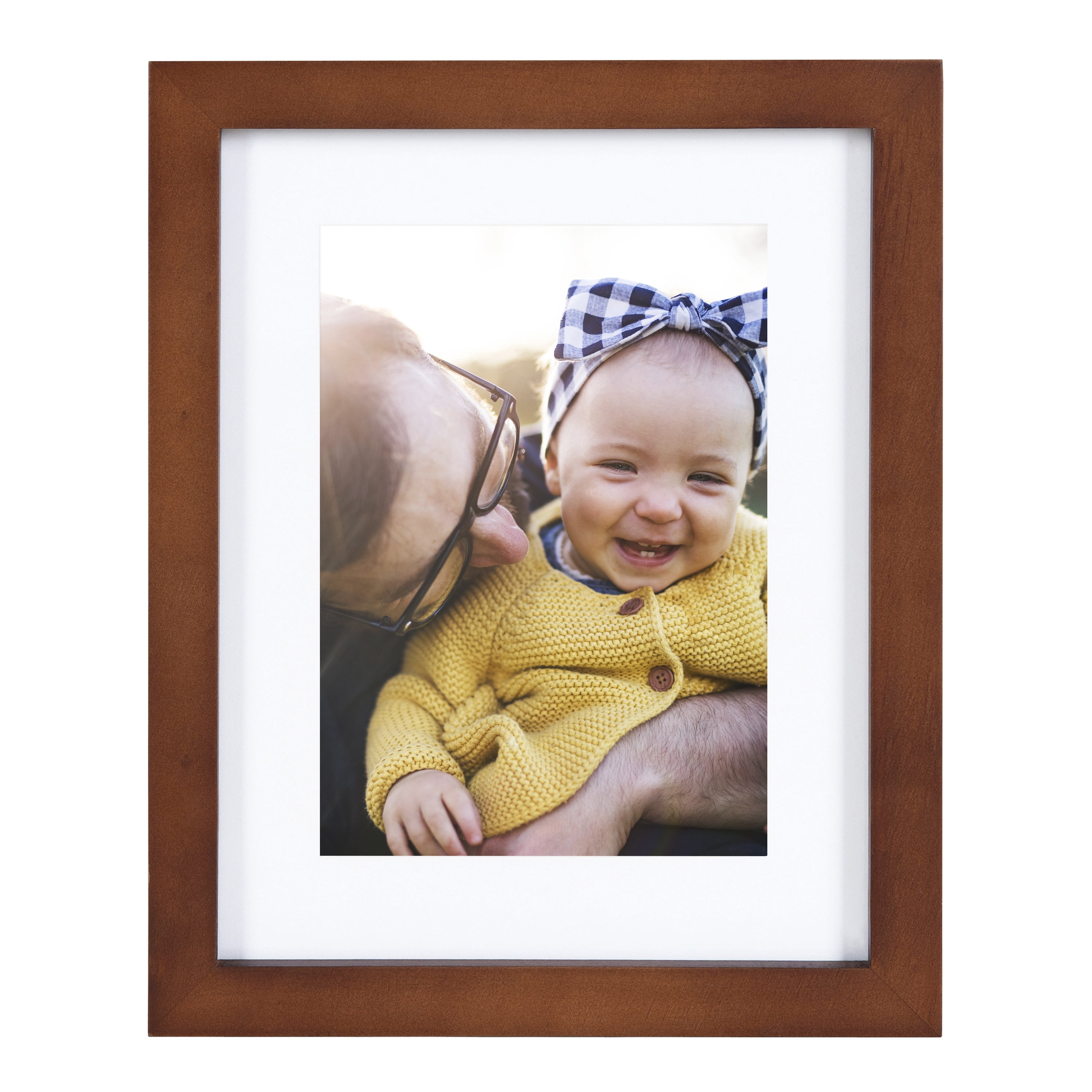 Kate and Laurel Gallery Mid-Century Wood Wall Frame Set, Set Of 10, Walnut Brown, Gold, Black, and White