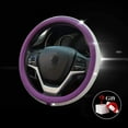 thumbnail image 3 of New Diamond Leather Steering Wheel Cover with Bling Bling Crystal Rhinestones, Universal Fit 15 Inch Car Wheel Protector for Women Girls, 3 of 8