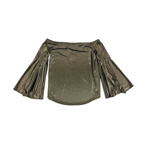 bar III Blusa sin mangas con brillo para mujer, Metálica, XS