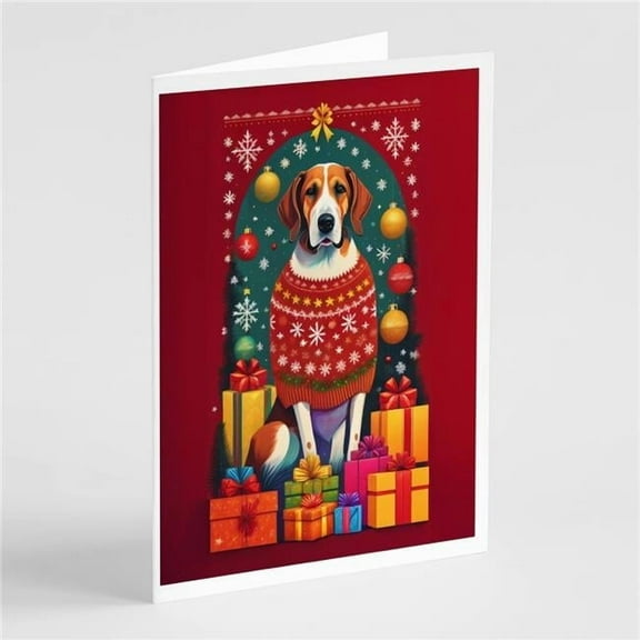 English Foxhound Holiday Christmas Greeting Cards Pack of 8 7 in x 5 in