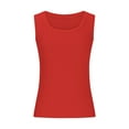 thumbnail image 3 of Royisotas Casual Womens Tank Tops Plus Size Summer Red Sleeveless Camisoles for Women Shaping Crew Neck Solid Color Cami Tops, 3 of 7